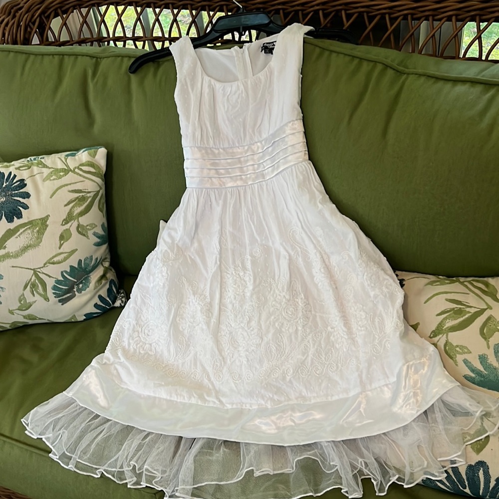 Sequin Hearts white dress